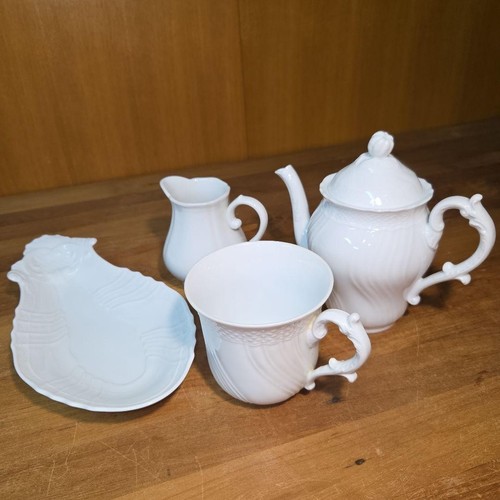 Richard Ginori Vecchio White Teapot Mug Creamer Pickle Dish 4 Set