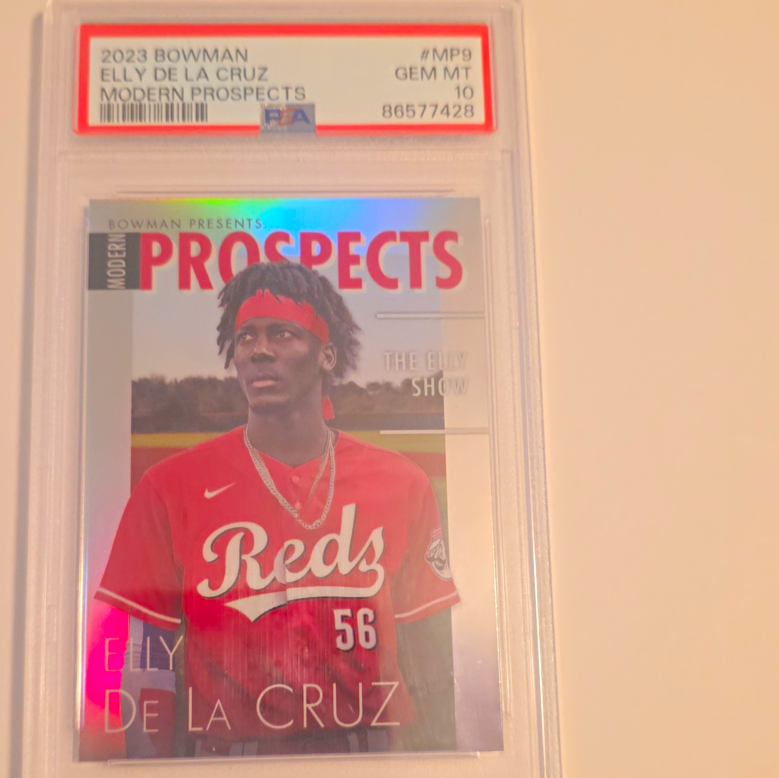 Topps 2023 Bowman Modern Prospects The Elly Show Elly De La Cruz MP-9 RC PSA 10