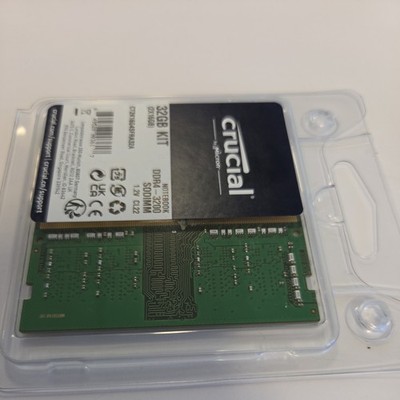 Crucial 32GB (2x16GB) 3200MHz 260-pin SODIMM DDR4 RAM Memory Kit