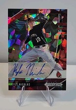 2020 PANINI PRIZM DRAFT PICKS PDP61 KYLE NICOLAS AUTOGRAPH-BURGUNDY CRACKED ICE