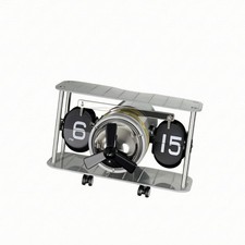 Flugzeug-Flipuhr Gl&auml;nzend Mechanische Flipuhr Metallisch f&uuml;r Zuhause, B&uuml;ro