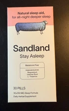 Sandland Stay Asleep Melatonin Free Natural Sleep Aid 30 Pills EXP 10-25  READ