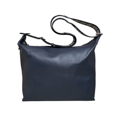 Loewe Cubi 33 Medium Navy Blue Leather Logo Strap Crossbody Bag