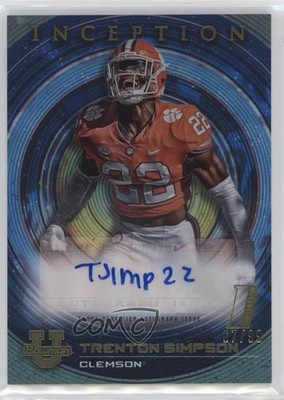 2022-23 Bowman Inception University Blue Foil 67/99 Trenton Simpson Auto 0c2