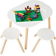 Best Choice Products 2 in 1 children's wooden building block table,