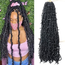 LMZIM 36 Inch Butterfly Locs Crochet Hair 5 Packs Distressed Soft Faux Locs