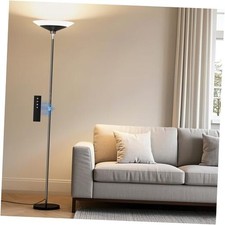 Torchiere Floor Lamp - 72" Tall LED Standing Lamp with Remote/Button Black