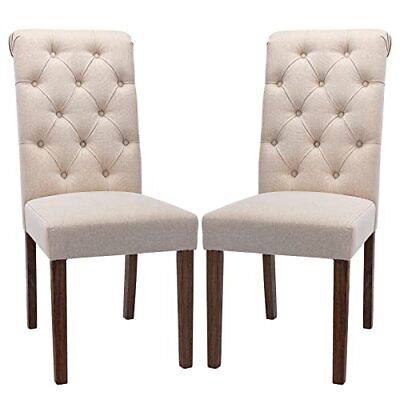 COLAMY Tufted Dining Chairs Set of 2 Accent Parsons Diner Chairs