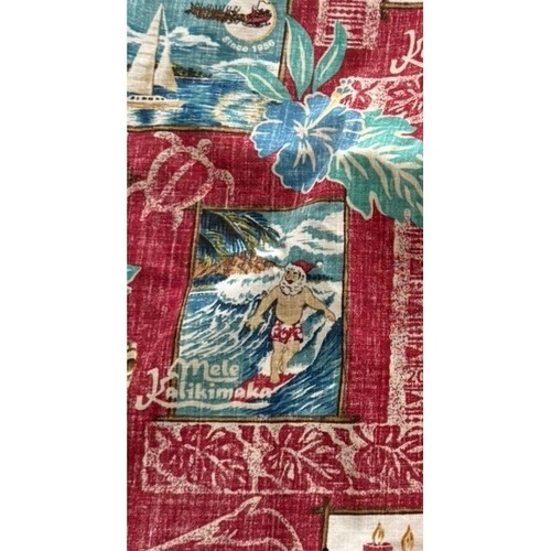 Reyn Spooner Mele Kalikimaka Hawaiian Shirt Mens L Christmas Santa Surf 50th Ltd - Picture 2 of 11