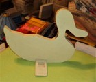 VTG Wood Doorstop Hand Painted Christmas Duck Folk Art Country 1990 — photo 3