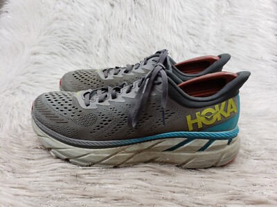HOKA ONE ONE 'Clifton 7' Gray Blue Running Shoes Size US 9 EUR