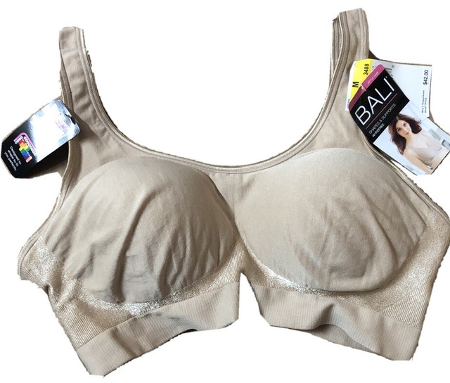 Bali Comfort Revolution Seamless Shaping Wireless Bra Beige Size M 3488
