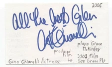 Gina Chiarelli Signed 3x5 Index Card Autographed Signature Actress