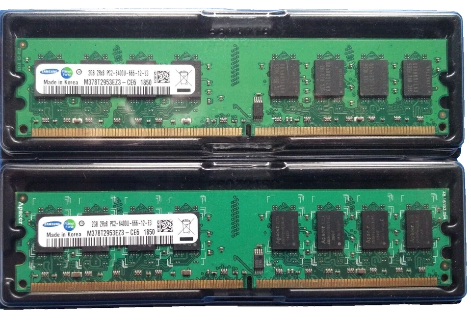 4 GB (2 x 2 GB) DDR2 800 MHz - MEMORIE RAM SAMSUNG 1,8 V DIMM - MB CON CPU INTEL - Immagine 2 di 4