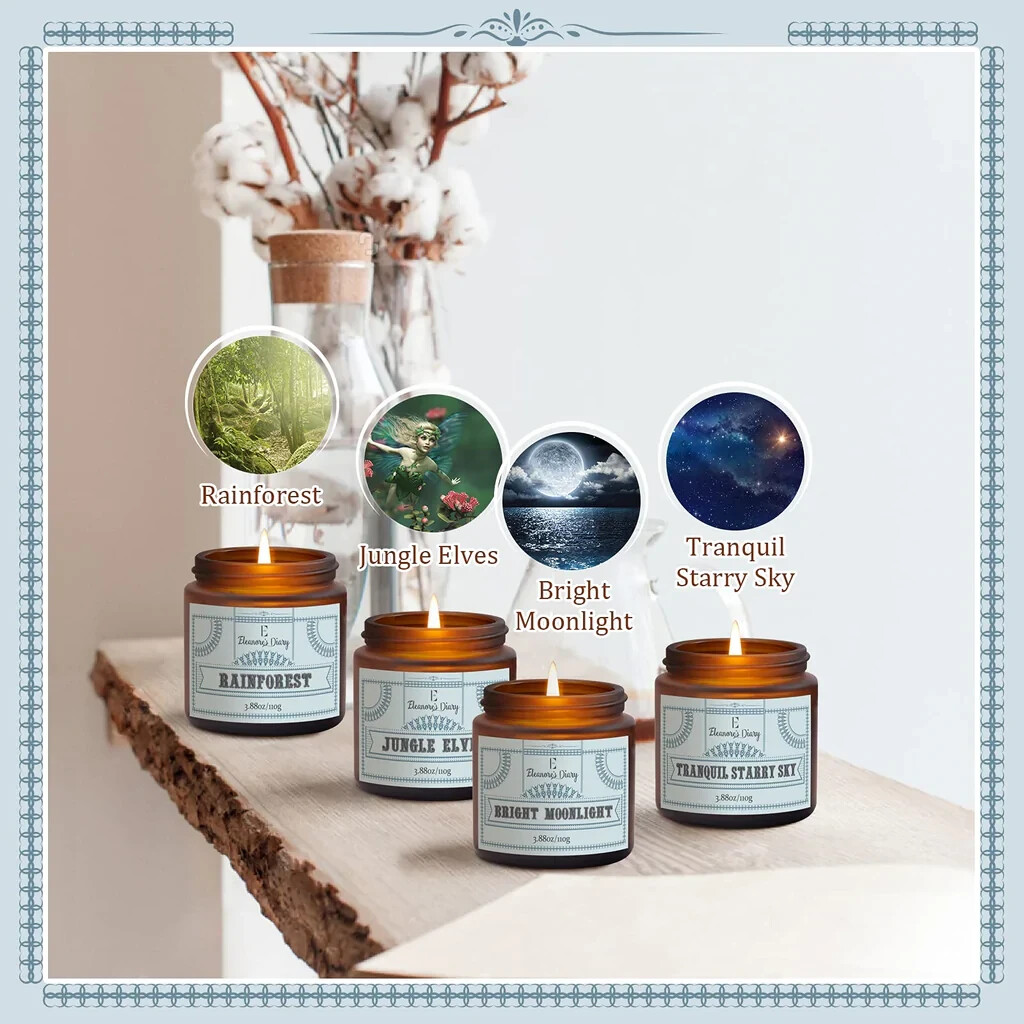 Scented Candles Set, Eleanore's Diary Aroma Candle Gift Set for Women