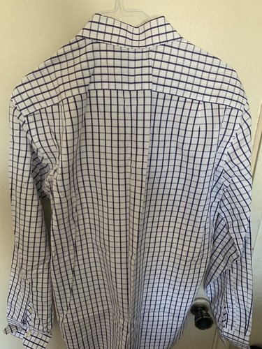 j crew mens Purple window pane long sleeve button up shirt size medium - Picture 3 of 3