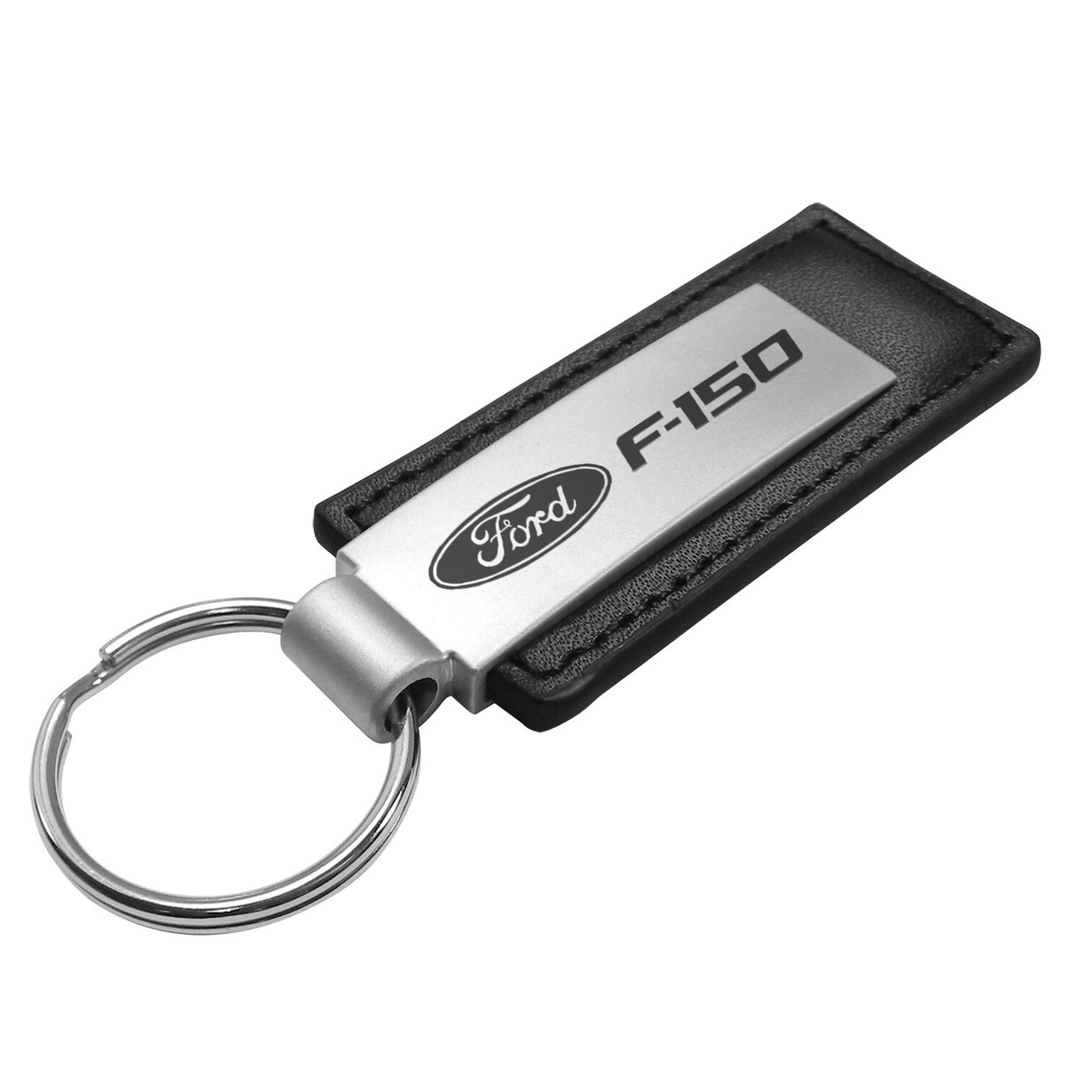 Ford Explorer Black Nickel With Brown Leather Stripe Key Chain By IPick Image, Made In USA - Car Beyond Store - Foto 13