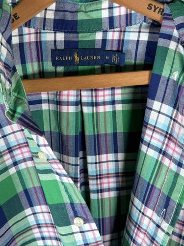 Polo Ralph Lauren Classic Fit Oxford Shirt Blue & Green Plaid | Sz M - Picture 4 of 8