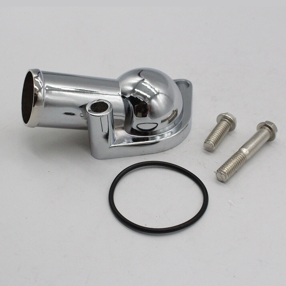 Fit SB BB Chevy Chrome Water Neck Thermostat Housing 15° 350 454 Small Big Block eBay