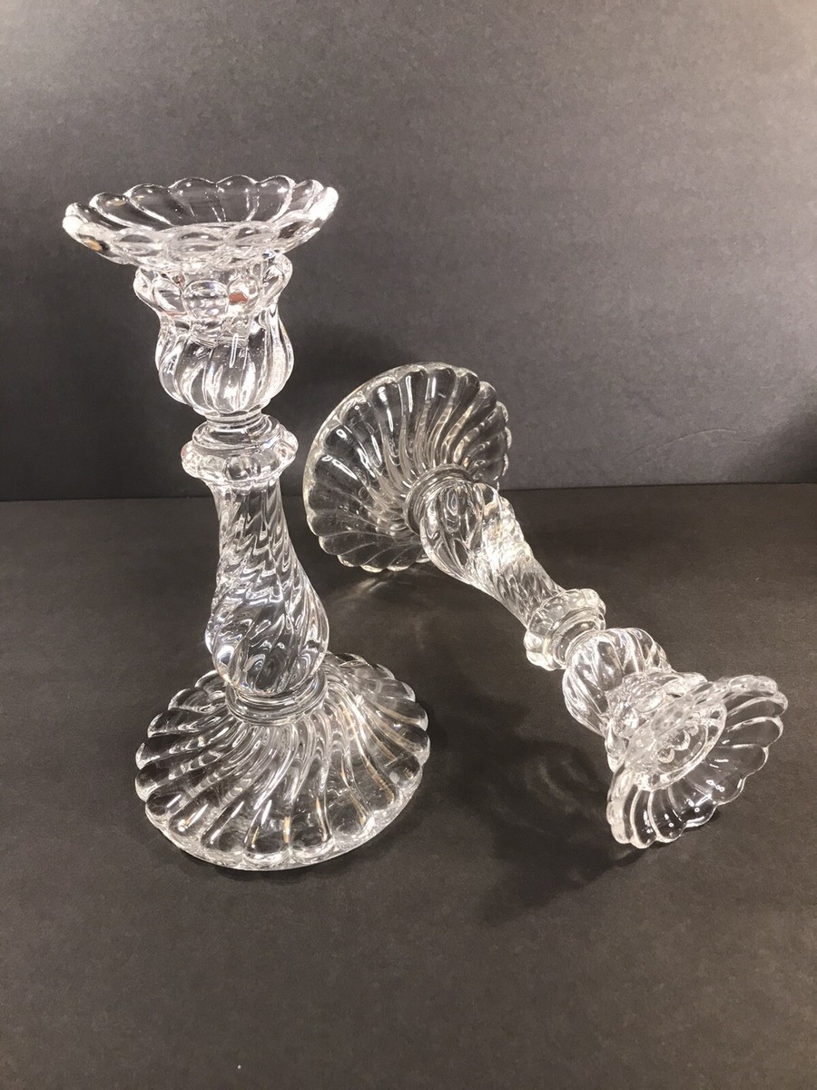 Pair of Baccarat candle holder/Stamped/Signed/Crystal Candlestick