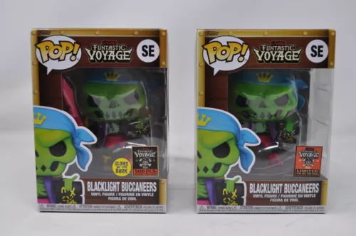 Lot of 2 Funko Pop Blacklight Buccaneers Fundays Funtastic Voyage Online & Show