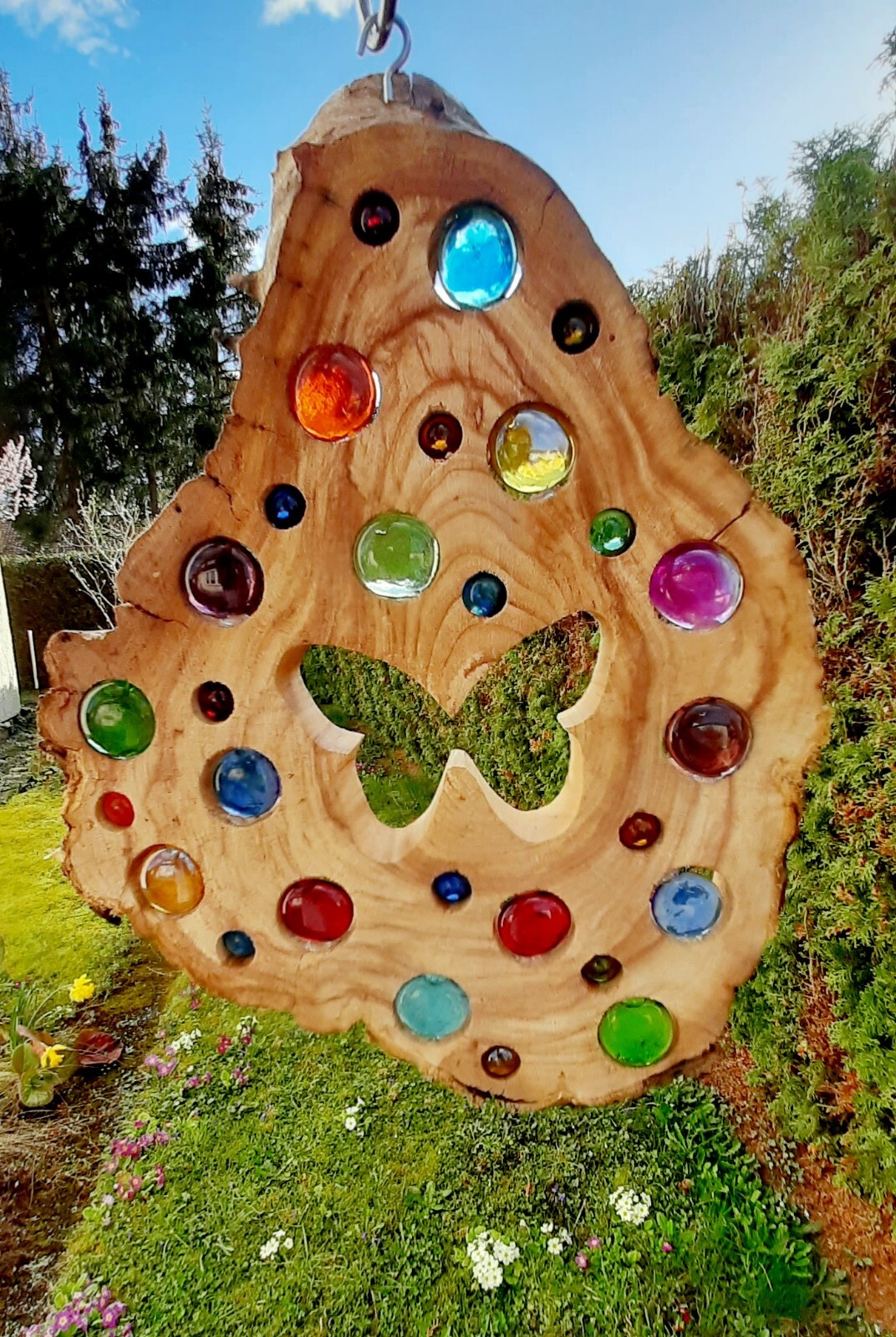 Sonnenfänger Lichtfänger "Apfel mit Schmetterling" Deko Garten Balkon