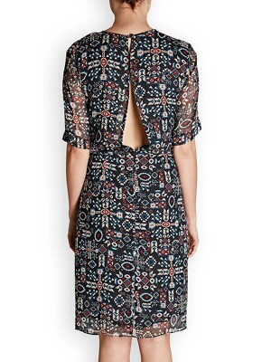 ISABEL MARANT ETOILE Aztec Print Silk Chiffon Twist Cocktail Mini Dress 36  = 4US | eBay