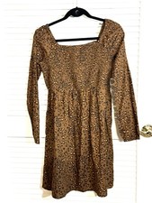 Gap Girls Long Sleeve Cotton Animal Print Dress Size XXL EUC