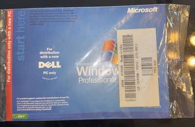 MICROSOFT WINDOWS XP PROFESSIONAL FULL OPERATING SYSTEM MS WIN PRO =NEW SEALED=