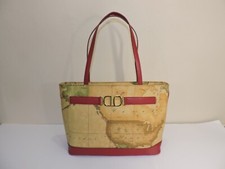SHOPPING BAG  ALVIERO MARTINI 1A CLASSE RASPBERRY SAFFIANO E GEO NATURAL