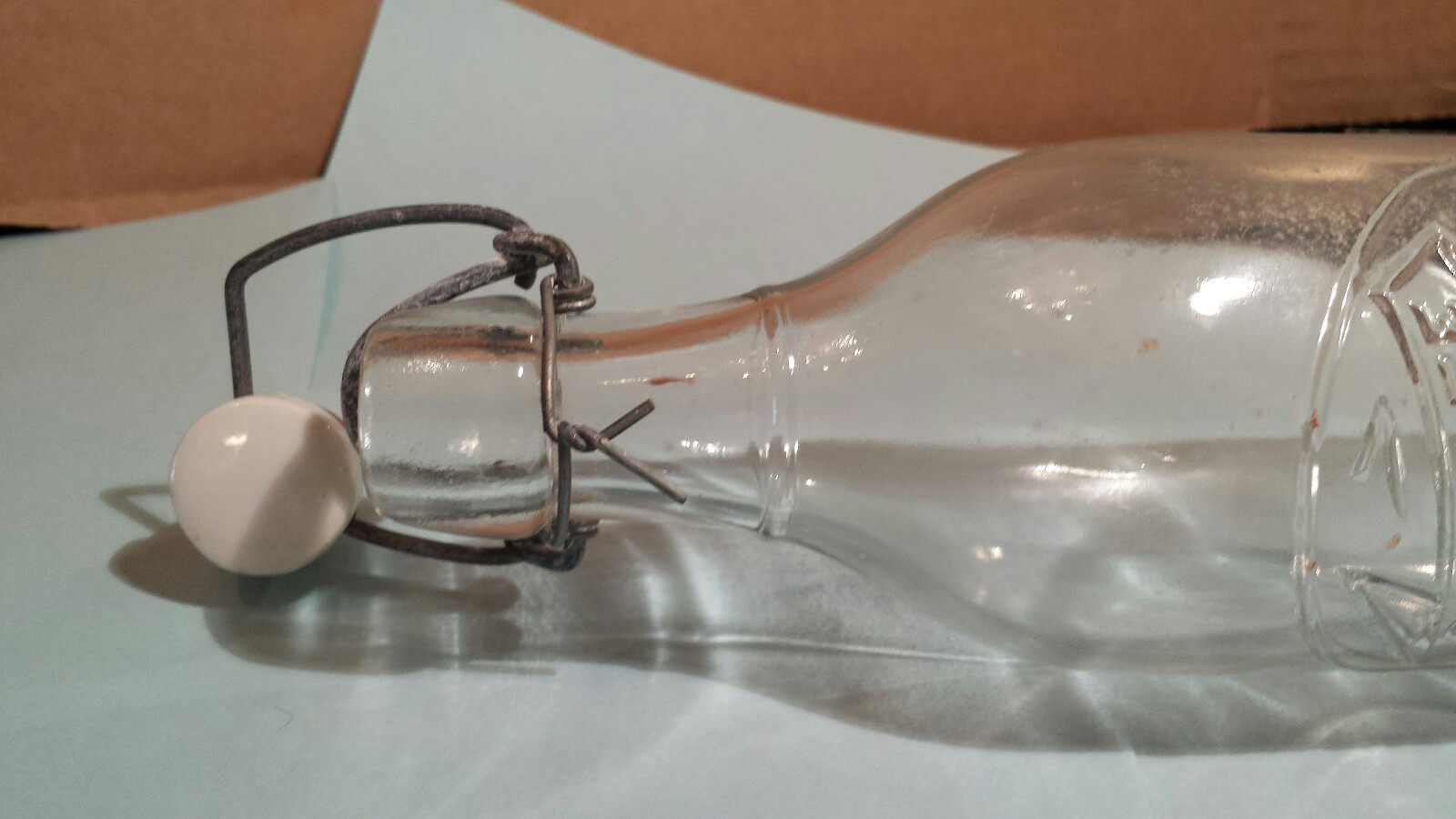 Vintage Glass Citrate Of Magnesia&nbsp;Bottle W/Bail&nbsp;&&nbsp;Porcelain Stopper, 20% off 2+