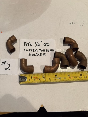 10Pc 1/2” OD  1/2”  90*elbow Copper Solder Fitting Fits 1/2” OD Copper NOS