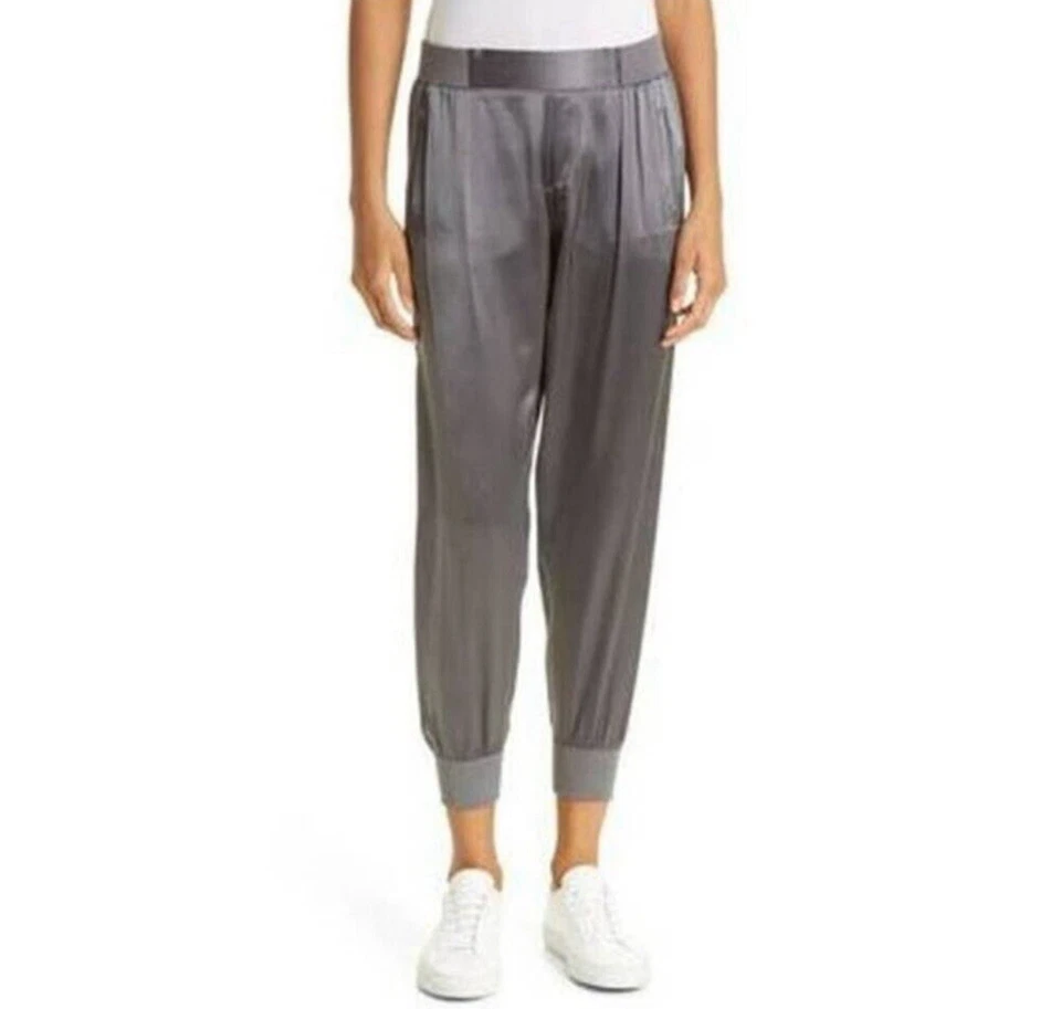 Pantalones de chándal para mujer $275 ATM Anthony Thomas Melillo gris seda talla XSmall