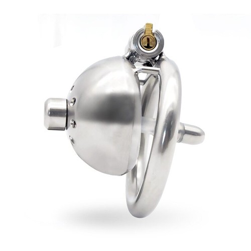 Stainless Steel Male Chastity Device Belt Cage Lock Restraint Ring Curved Ring - Picture 18 of 29