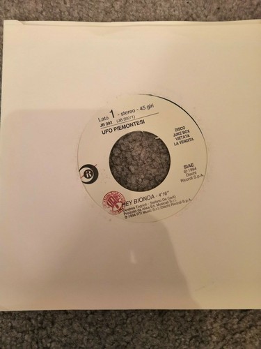 UFO PIEMONTESI HEY BIONDA SYMBOL 45 GIRI RARO ITALIA JUKE BOX RARO - Foto 5 di 5