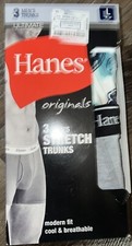 Hanes Originals  3-Pair Mens Trunks Underwear Cotton Blend Ultimate  L