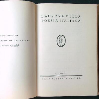 L'AURORA DELLA POESIA ITALIANA AA.VV. APOLLO 0000 \ GEBUNDEN