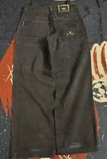 Vintage Johnny Blaze Pants Men 34x33 Carpenter Black Canvas Baggy Loose Skater