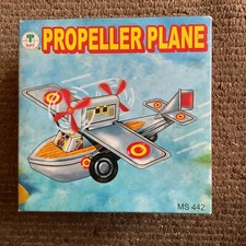 Wind up Tin Propeller Plane Collector Airplane MS442 NIB