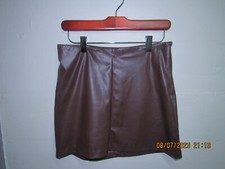 Faux Brown Leather Mini-Skirt, Perfect for any occasion and season