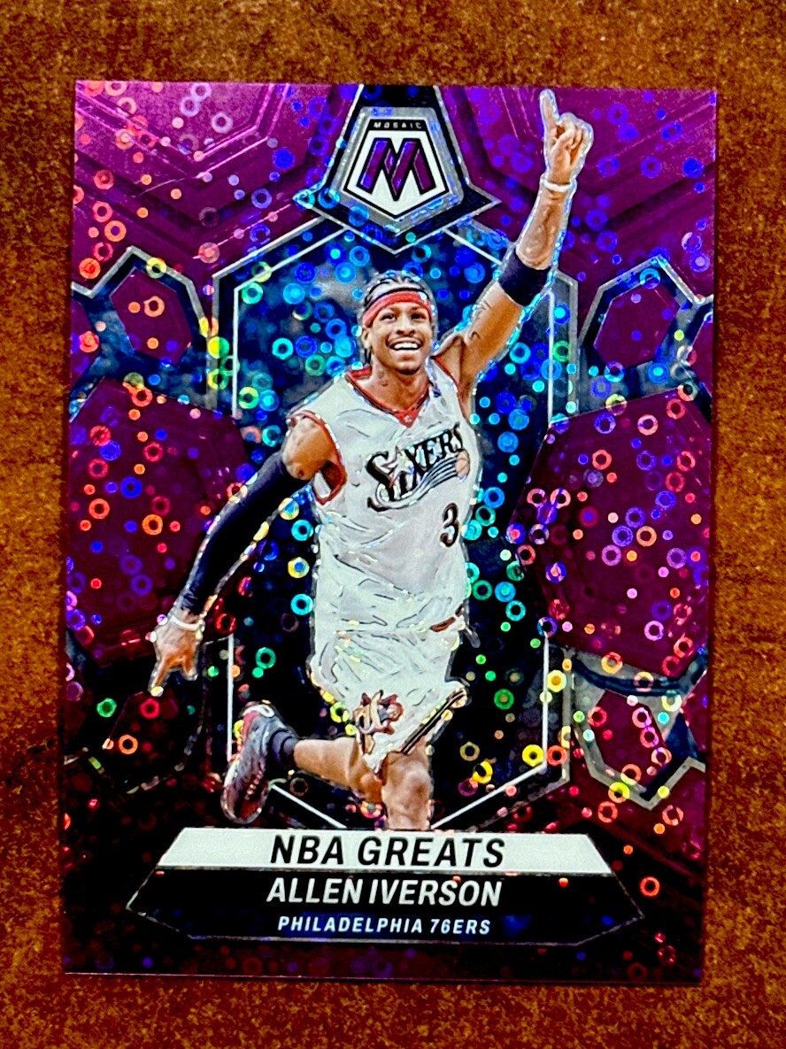 2023-2024 Mosaic Basketball Allen Iverson NBA Greats Purple disco /50 Beautiful