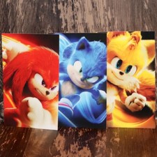 Sonic the Hedgehog 2 Movie Promo Sticker set of 3p Knuckles Tails Sega Japan L/E