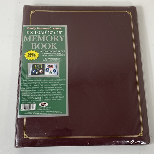 Pioneer Family Treasures Fabric Post Bound Album 12"X15"-Rich Bordeaux