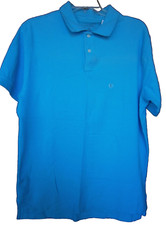 SaddleBred Mens Polo Shirt Top L Large NEW 46 Chest 31 Length Blue Combed Cotton