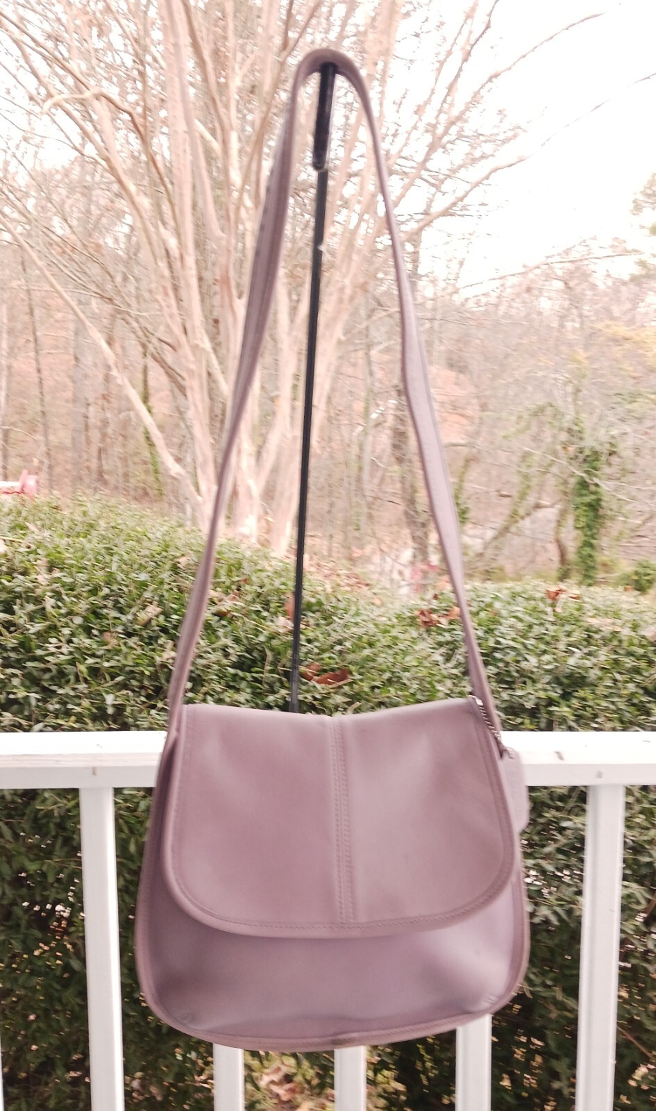 Coach 9034 RARE Vintage 1990's Lavender Purple Ergo Flap Leather Shoulder Bag image 4