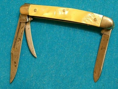 VINTAGE WESTERN BOULDER USA 243 KNIFE BABY JR GENTS STOCKMAN UTILITY SURVIVAL EC