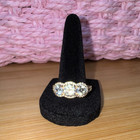 QVC Round Clear Cubic Zirconia Halo Engagement Ring, Gold Plated SS, 11 — photo 1