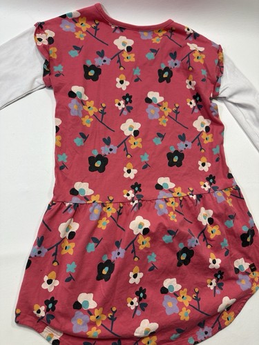 Tea Collection Girls High Low Dress Sz 10 Long Sleeve Pink Floral Flower Print - Picture 6 of 7