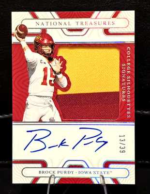 2022 Brock Purdy RPA 13/39 Patch ON CARD Auto National Treasures 49ers Iowa St