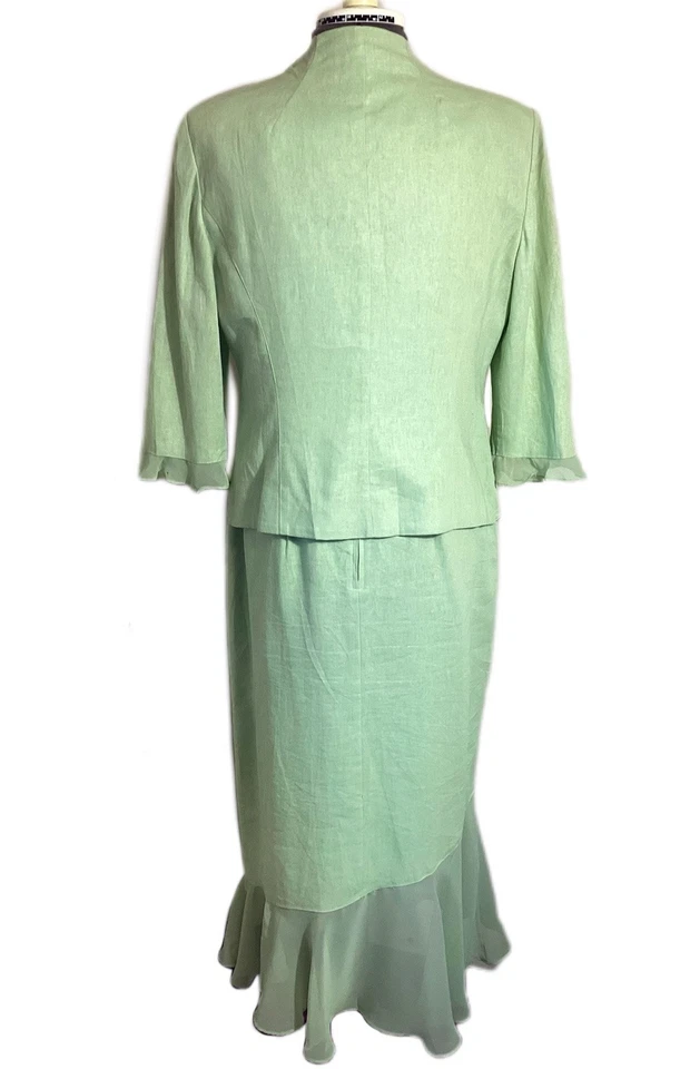 Conjunto de Vestido Chaqueta Hada Y2K Floral Volantes Talla 8 Bordado Caprichoso De Colección Foto 4 de 4